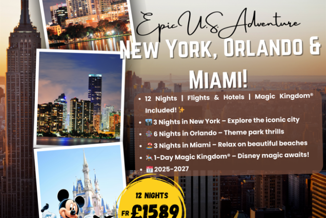 Epic Adventures Await: New York, Orlando & Miami - The Ultimate U.S. Trio with Ultimate Magic Kingdom® Theme Park